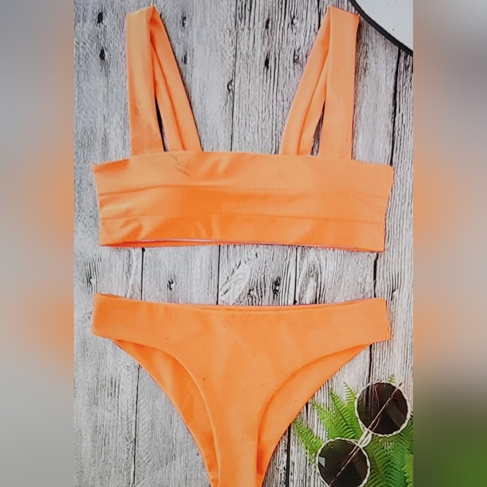 NWT WIDE STRAP BRA TOP BRAZILIAN BOTTOM SWIM ATHLETIC VOLLEY BALL BATHING SUIT 6 - Picture 4 of 12